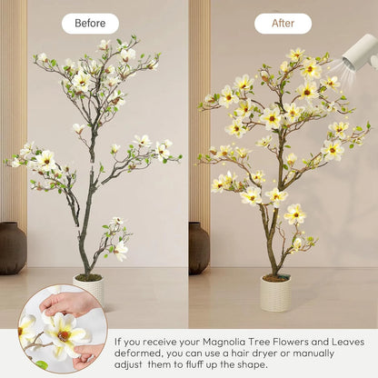 Artificial Magnolia Plant with LED Lights