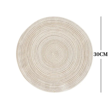 4/2-Piece Round Woven Ramie Table Mats