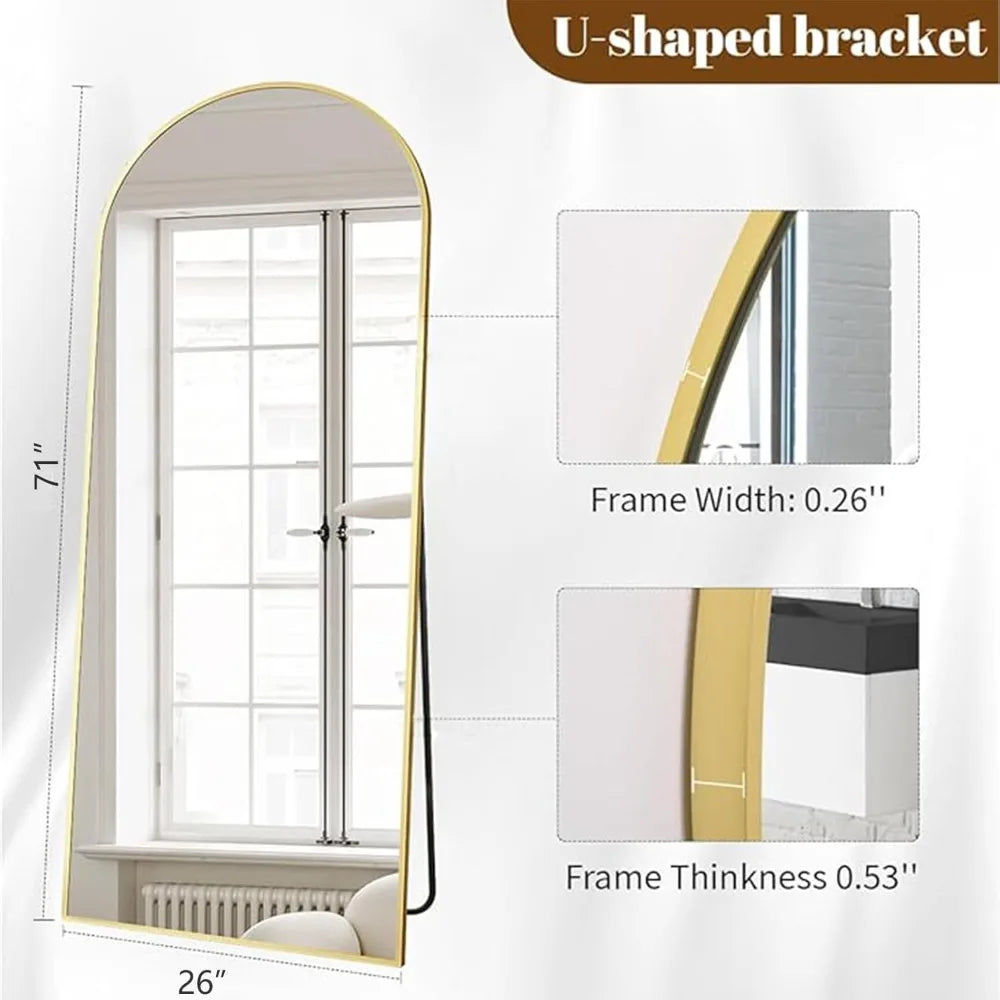 Full Body Floor Mirror with Bracket