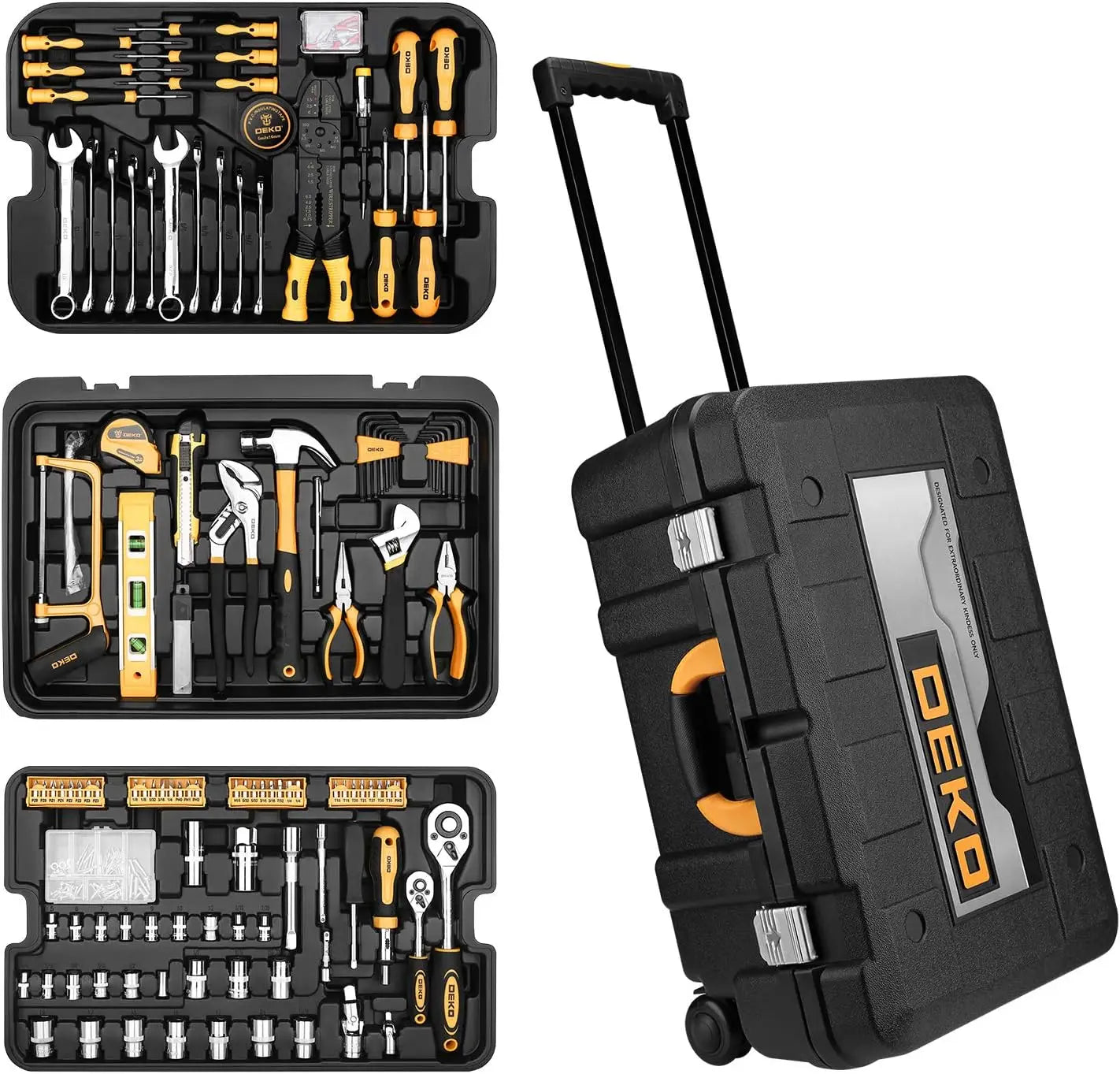 258-Piece Tool Kit with Rolling Toolbox