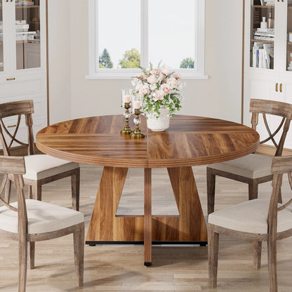 47-Inch Round Farmhouse Dining Table