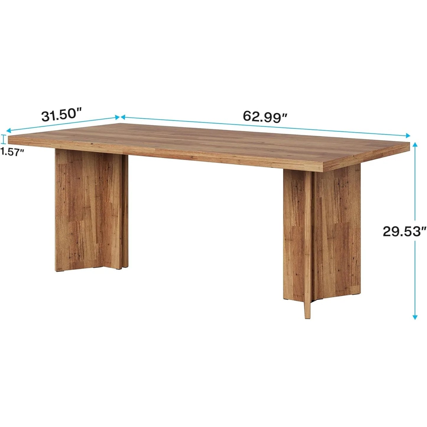 63-Inch Farmhouse Rectangular Dining Table