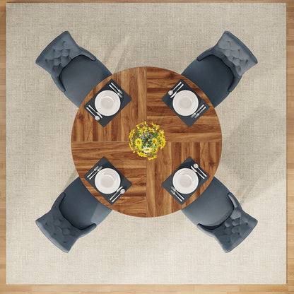 47-Inch Round Farmhouse Dining Table