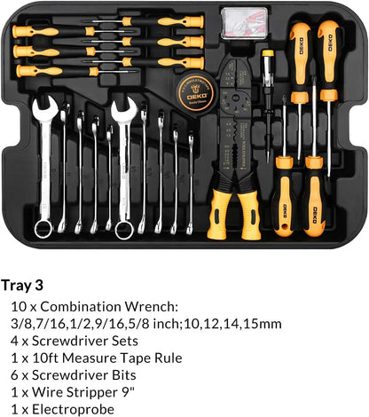 258-Piece Tool Kit with Rolling Toolbox
