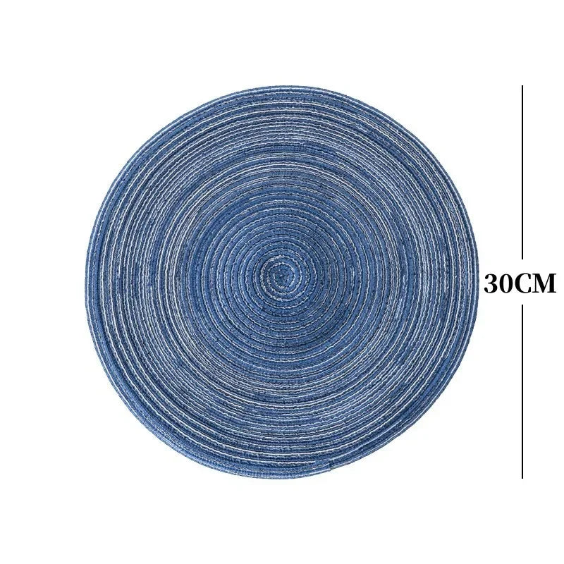4/2-Piece Round Woven Ramie Table Mats
