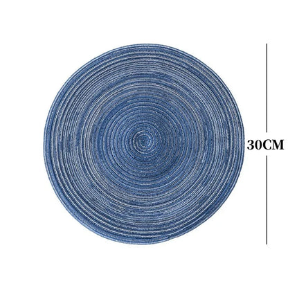 4/2-Piece Round Woven Ramie Table Mats