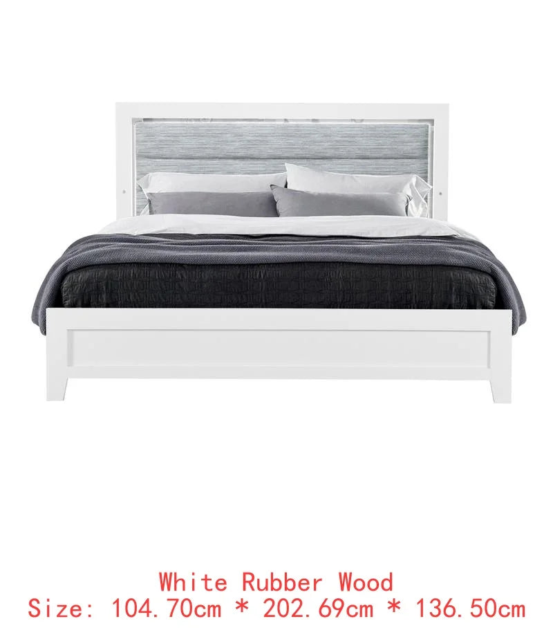 White Full Bedroom Set With LED Lighting
