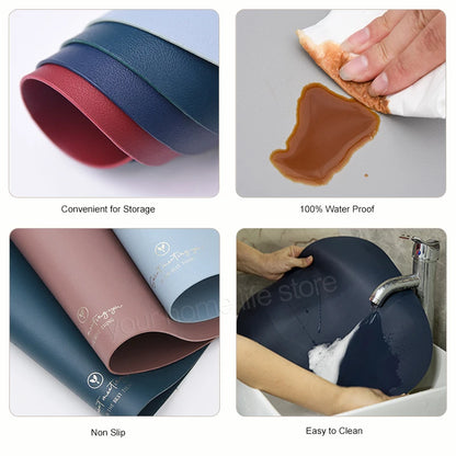 2/4/6-Piece Faux Leather Round Placemats With Coasters