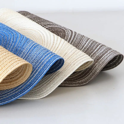4/2-Piece Round Woven Ramie Table Mats