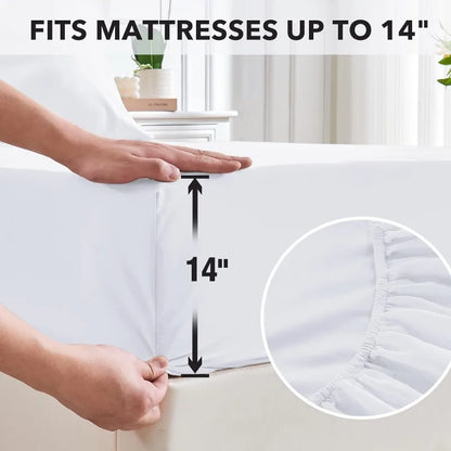 Hotel Luxury 1800 White Sheet Set