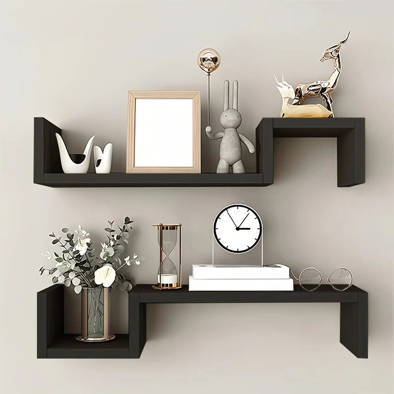 2‑Piece Floating Wall Shelf With Strong Support