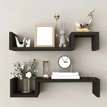 2‑Piece Floating Wall Shelf With Strong Support